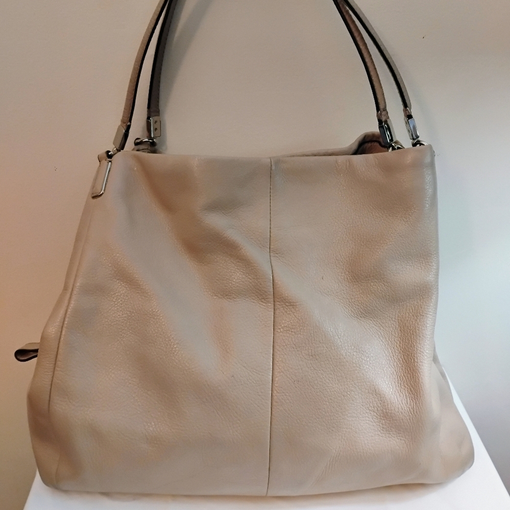 Coach Cream Leather Tote Bag